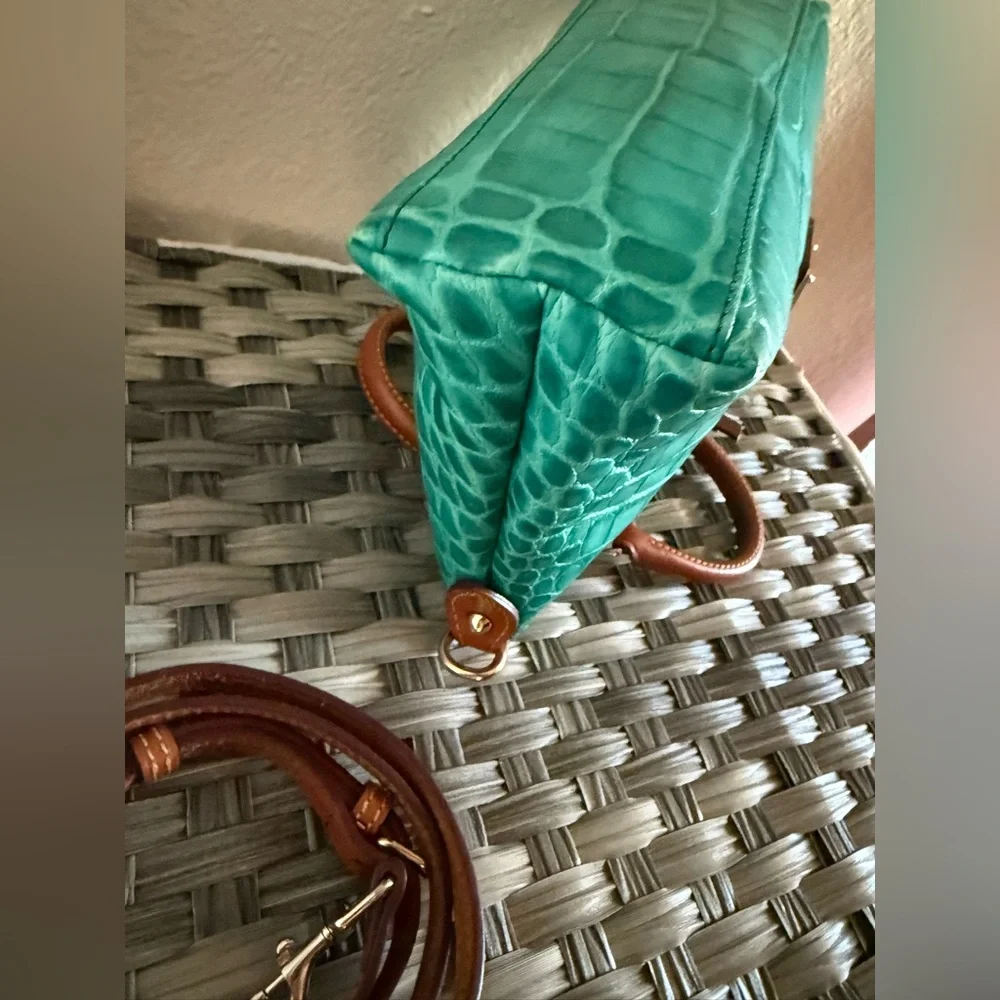 **SOLD** Dooney & Bourke Mini Turquoise Croco Embossed Satchel Bag - Picture 10 of 17